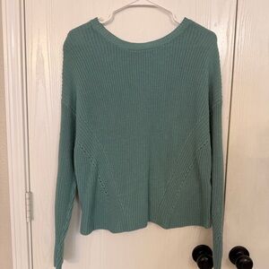 Lucky Brand Medium Sweater Lace Up Back Green
